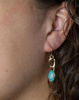 Athena Blue Turquoise Golden Earring