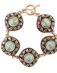 Avalon Blue Turquoise Golden Link Bracelet