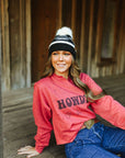 Aztec Faux Fur Pom Beanie