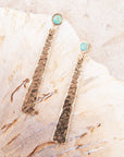 Aztec Turquoise Linear Drop Earrings