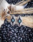 Azure Aztec Patterned Metal Stud Fashion Earrings
