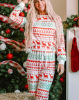 Christmas Reindeer Fair Isle Stripe Pajama Set