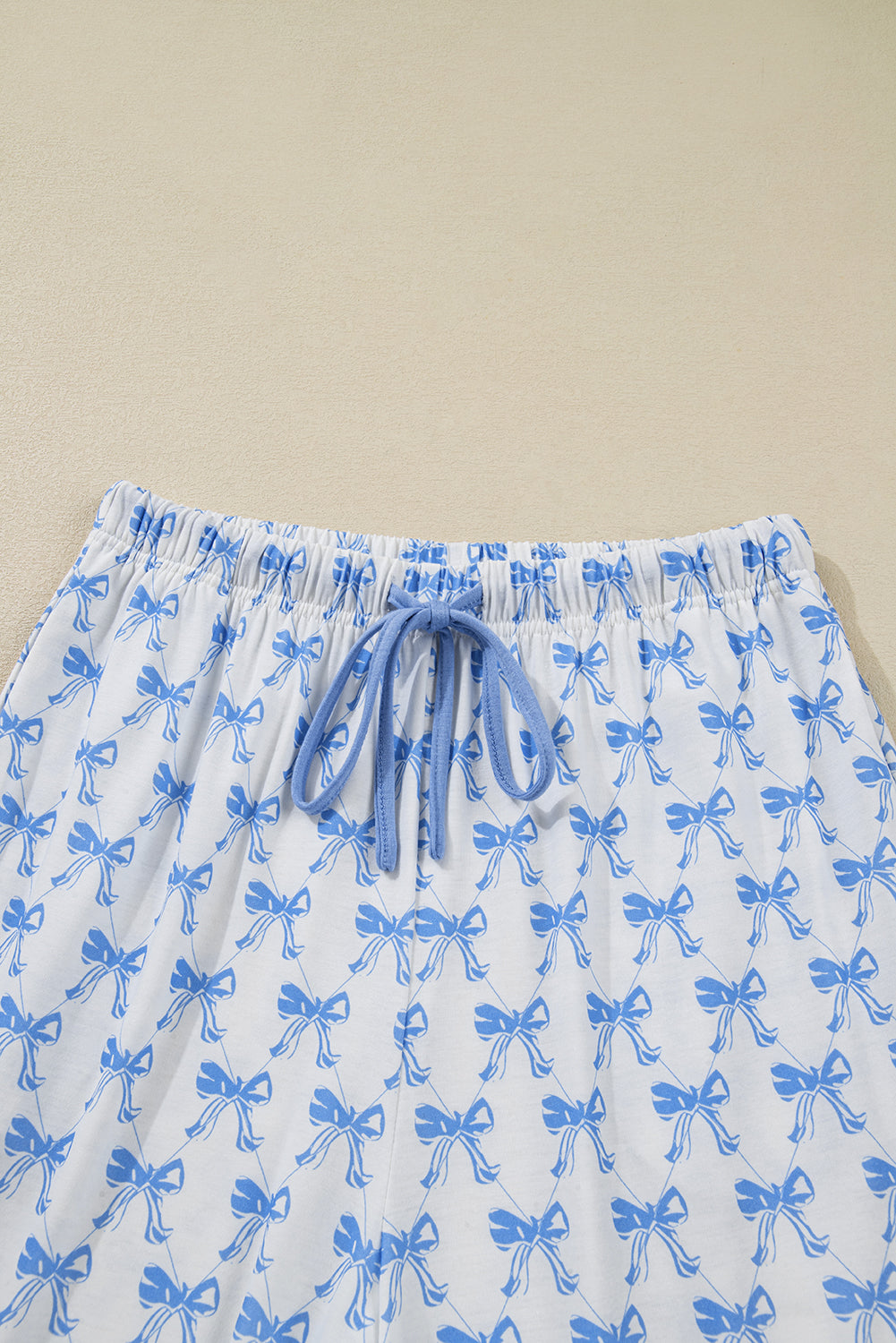 Bow Shirt and Pants Pajama Set