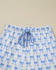 Bow Shirt and Pants Pajama Set