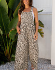 Leopard Bib Wide Leg Jumpsuit