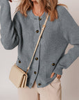 Chunky Knit Button-Front Cardigan Sweater
