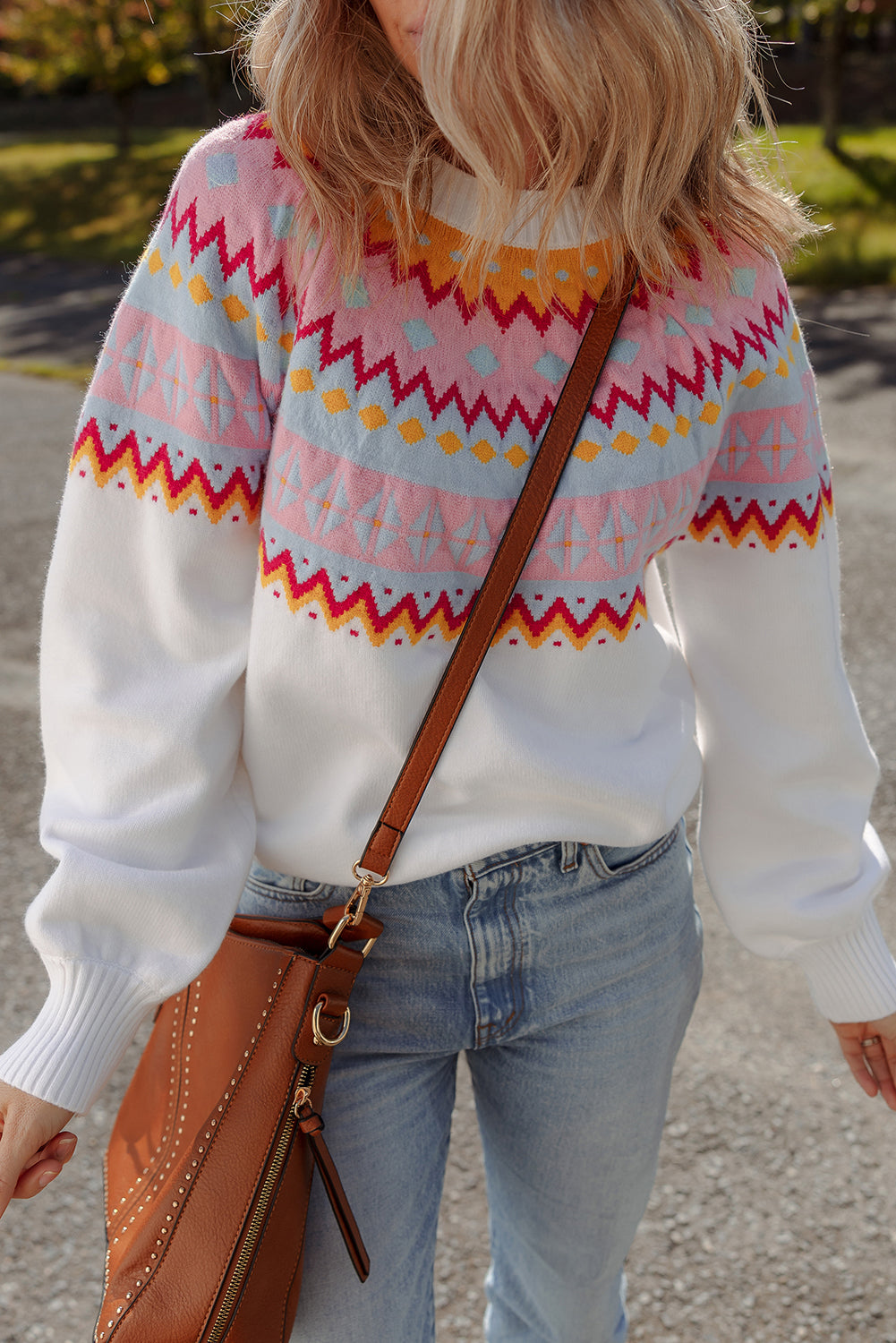 Avery Print Drop Shoulder Sweater