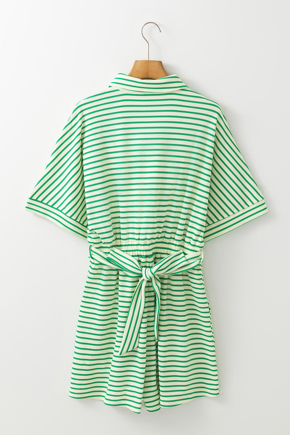 Annabelle Stripe Buttoned &amp; Tie Romper