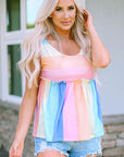 Haley Striped Tied Shoulder Tank Top