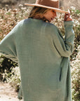 Waffle Knit Open Front Cardigan