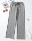 Solid Fleece-Lined Drawstring Waist Pants