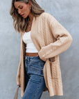 Jade Oversize Chunky Cable Knit Midi-length Cardigan