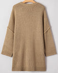 Solid Slouchy Drop Shoulder Sweater Dress