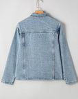 Brooklyn Scallop Trim Button Up Denim Jacket