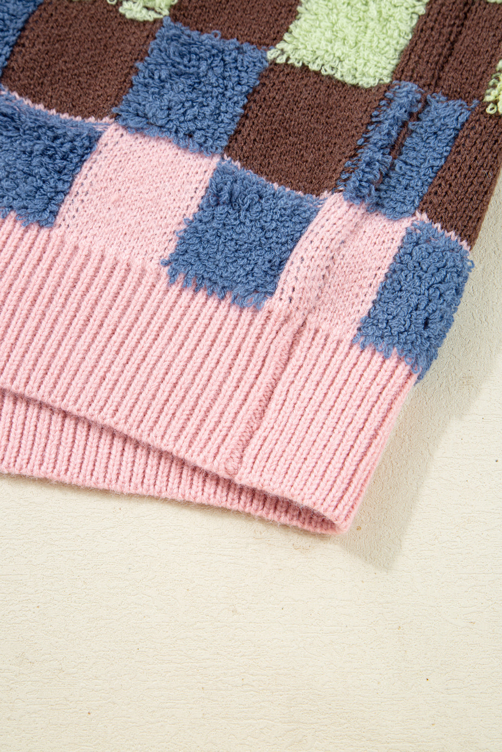 Checker Button Front Cardigan