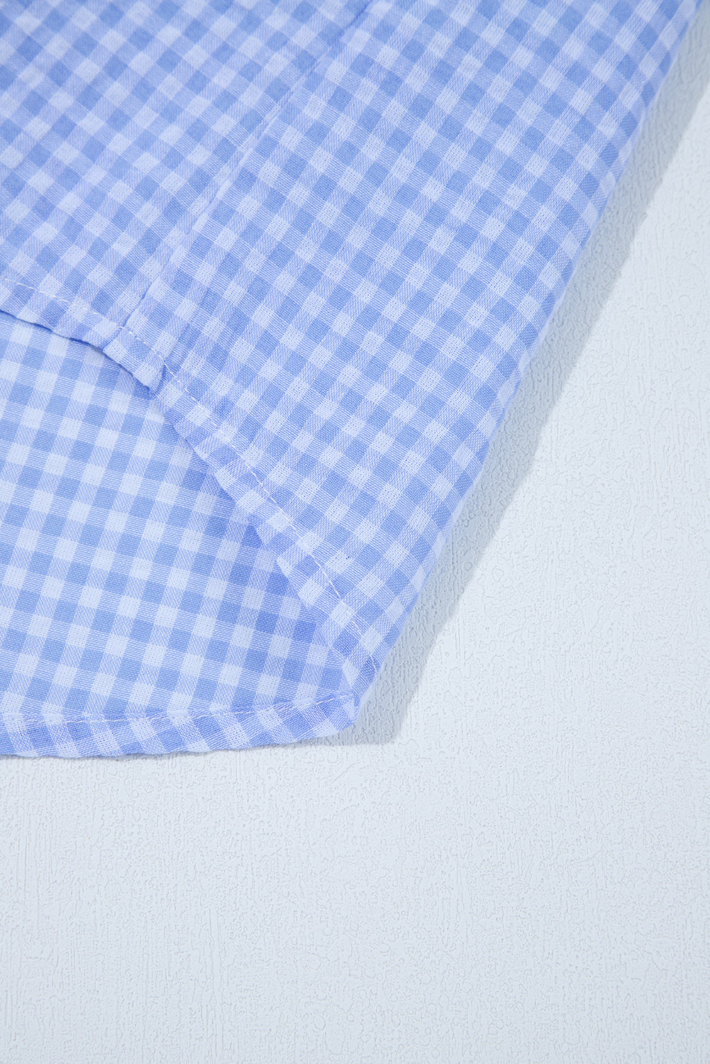 Gingham Puff Sleeve Buttoned Shirt