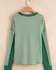 Stripe Thermal Knit Drop Shoulder Top