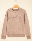 SAVED BY GRACE Embroidered Mineral Wash Sweatshirt