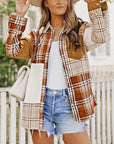 Plaid Colorblock Patchwork Chest Pocket Shirt Jacket