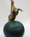 Rearing Stallion Mustang Horse Bronze Marble Statue Sculpture Western Art Gift