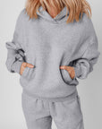 Solid Reverse Seams Hoodie and Joggers Set