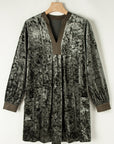 Velvet Long Sleeve V-Neck Side Pocket Dress