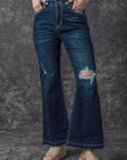 Khloe High Rise Ripped Bell Bottom Jeans