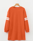 Varsity Stripe Long Sleeve Sweatshirt Dress