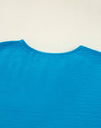 Clara V Neckline Crinkled Blouse