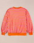 Stripe Drop Shoulder Crewneck Sweatshirt