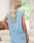 Playdate Mineral Wash Sleeveless Top and Split Skort Set