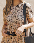 Laney Short Sleeve Leopard Tunic T-shirt Dress