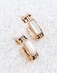 Baguette Mother of Pearl Hoop Earrings