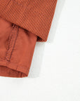 Corduroy Scalloped Edge High Waist Shorts