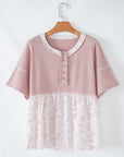 Legacy Waffle Floral Exposed Seam Top