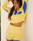 Colorblock Patchwork Pullover and Shorts Set