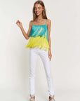 Fringe Overlay Cross Straps Party Cami Top