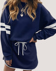 Varsity Stripe Pullover and Mini Skirt Set