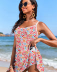 Floral Ricrac Trim Spaghetti Strap Swim Dress
