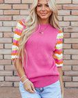 Phoenix Ribbed Short Sleeve Sweater