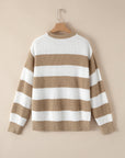 Arabella Striped Side Slit Sweater