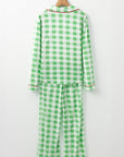 Christmas Plaid Contrast Trim Pajama Set