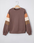 Colorblock Drop Shoulder Pullover Sweatshirt
