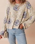 Harper Eyelet Drop Shoulder Sweater