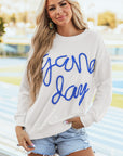 GAME DAY Tinsel Drop Shoulder Sweatshirt