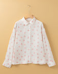 Love Heart Button-Up Drop Shoulder Shirt
