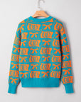 Western Bows & Horseshoes Long Sleeve Sweater