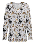 Baha Ranch Western Print Long Sleeve Top