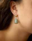 Begondor Blue Amazonite Golden Post Drop Earrings