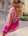 Rainbow Confetti Patchwork Drop Shoulder Sweater